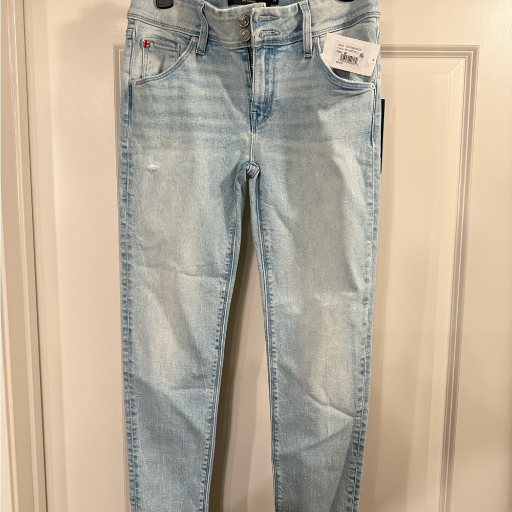 Hudson Jeans Blue Midrise skinny crop. COLLIN